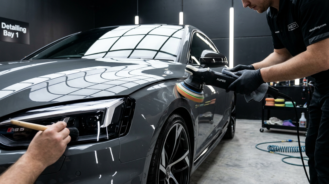 Audi RS5 paint correction, close-up