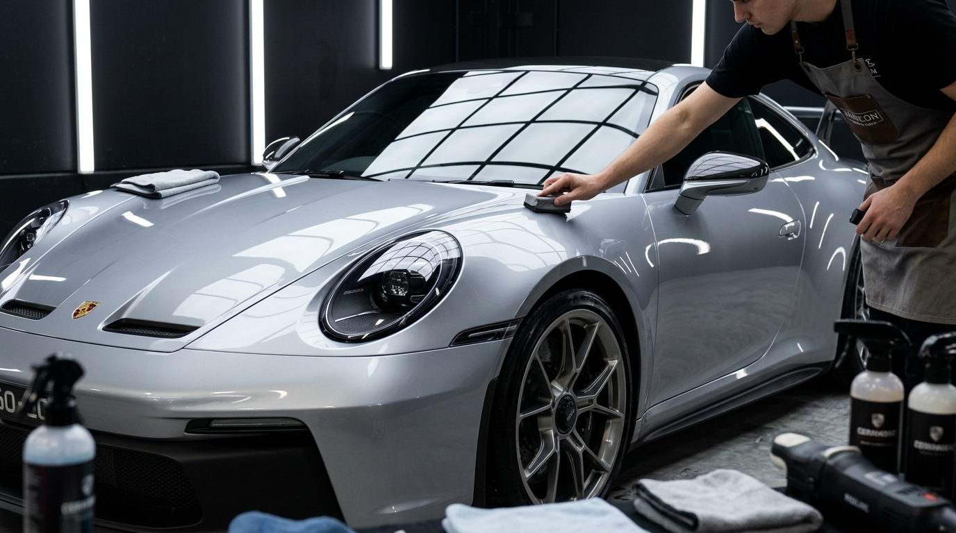 Porsche GT3 ceramic coating application